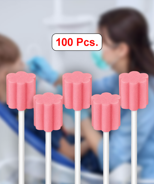 100 Pcs Disposable Oral Care Sponge Swab/Tooth Cleaning Spong Speech Therapy Tools