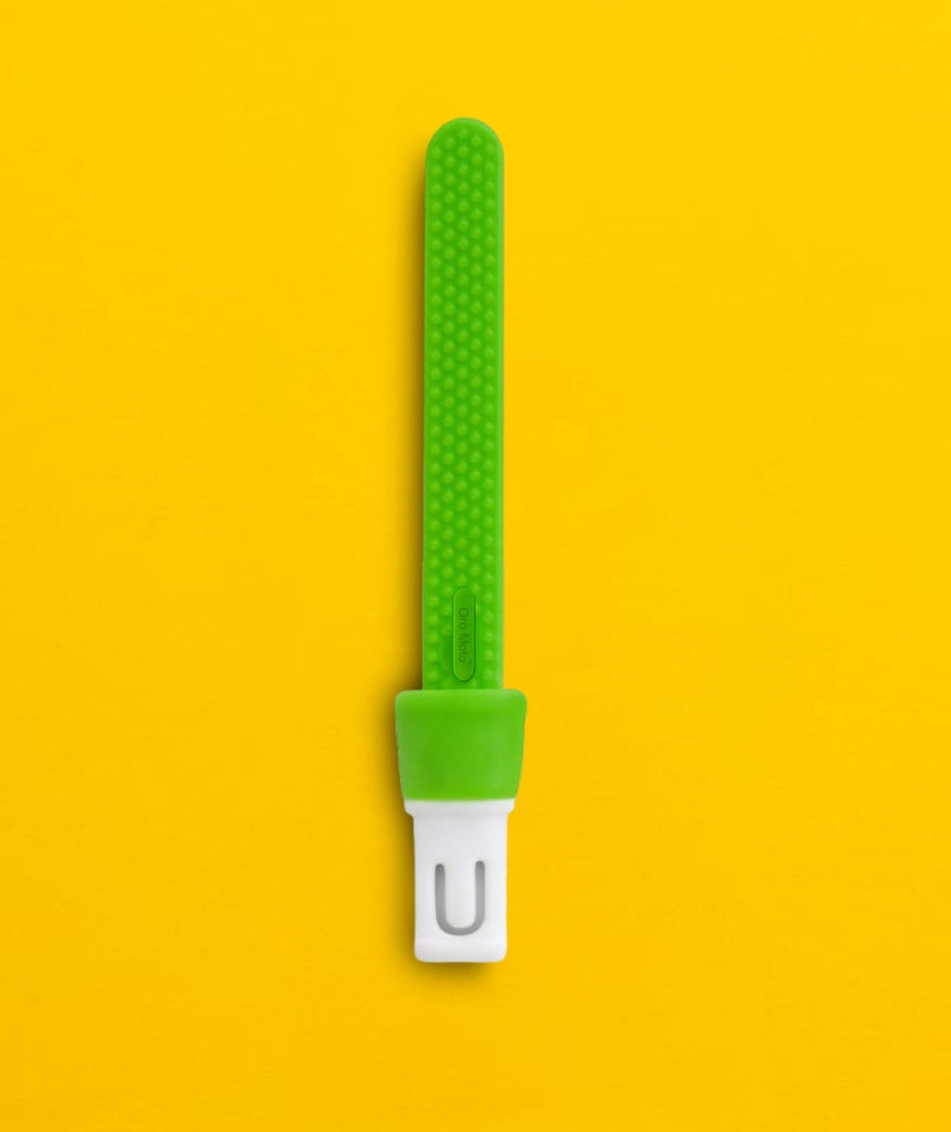 MJ Talk Tools Oro Moto™ Vibration Brash Attachment Textured Tongue Depressor (Green)
