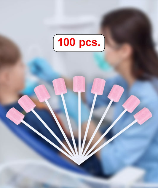 100 Pcs Disposable Oral Care Sponge Swab/Tooth Cleaning Spong Speech Therapy Tools